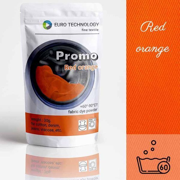 Серія Promo "Red Orange" червоно-помаранчева низькотемпературна фарба-барвник, 30 г P-001-redor фото
