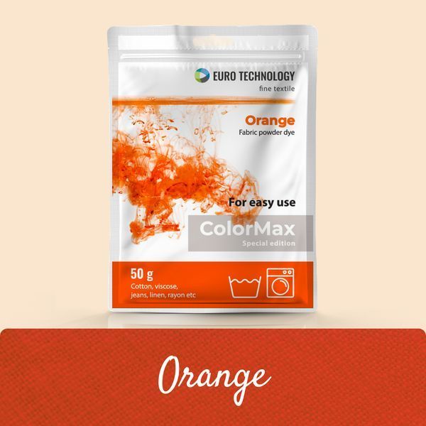 Серія ColorMax &laquo;Orange&raquo; помаранчева фарба-барвник для тканини, 50 г cm-13 фото