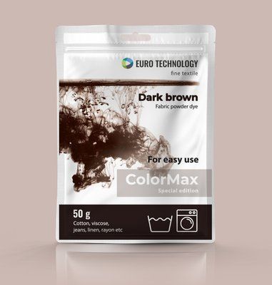 Серия ColorMax &laquo;Dark brown&raquo; темно-коричневая краска-краситель для ткани, 50 г cm-15 фото