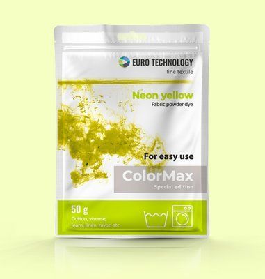 Серия ColorMax &laquo;Neon yellow&raquo; желтая неоновая краска-краситель для ткани, 50 г cm-17 фото