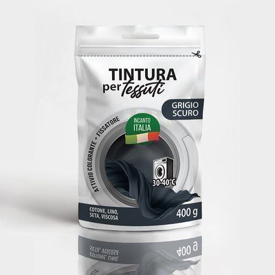 Серия Incanto Italia &laquo;Grigio scuro&raquo; тёмно-серый краска-краситель для ткани, 400 г  Inc-02 фото