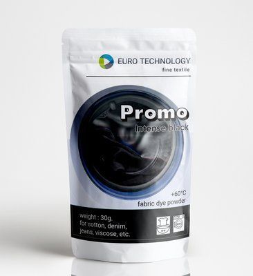 Серия Promo "Intense black" черная воронье крыло низкотемпературная краска - краситель для ткани одежды P-001-intense-1 фото