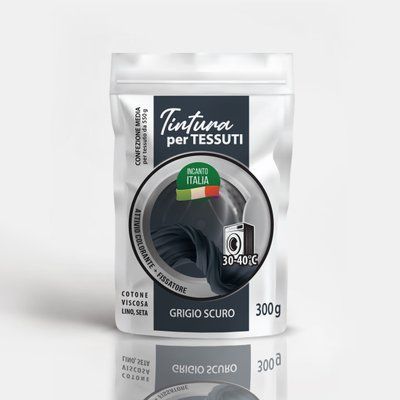 Серия Incanto Italia &laquo;Grigio scuro&raquo; тёмно-серый краска-краситель для ткани, 300 г Inc-3002 фото