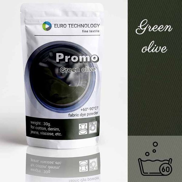 Серія Promo "Green olive" зелена оливкова низькотемпературна фарба-барвник, 30 г P-001-golv фото