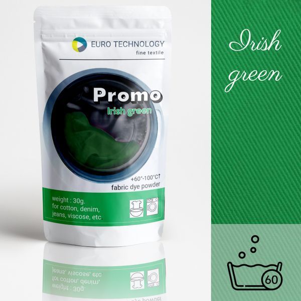Серія Promo "Irish green" ірландська зелена низькотемпературна фарба-барвник, 30 г P-001-irgr фото