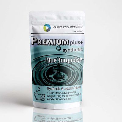 Серия Premium Plus "Blue turquoise" голубая краска-краситель для синтетической ткани, 30 г Рр-012 фото
