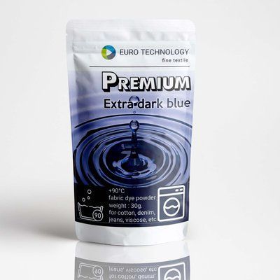 Серия Premium "Extra dark blue" темно - синяя высокотемпературная краска - краситель для ткани одежды, 30 г Pr-001-blue-1 фото